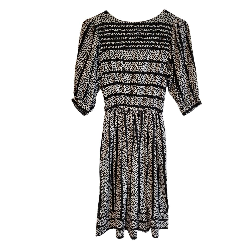 Vtg 80s Prairie Midi Dress Floral Cottage Modest‎ Church Pockets Granny Size 8